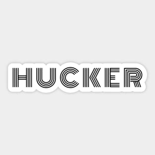 Retro Hucker Logo Black Sticker